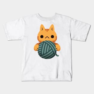 Yarn Kitty - Orange Kids T-Shirt